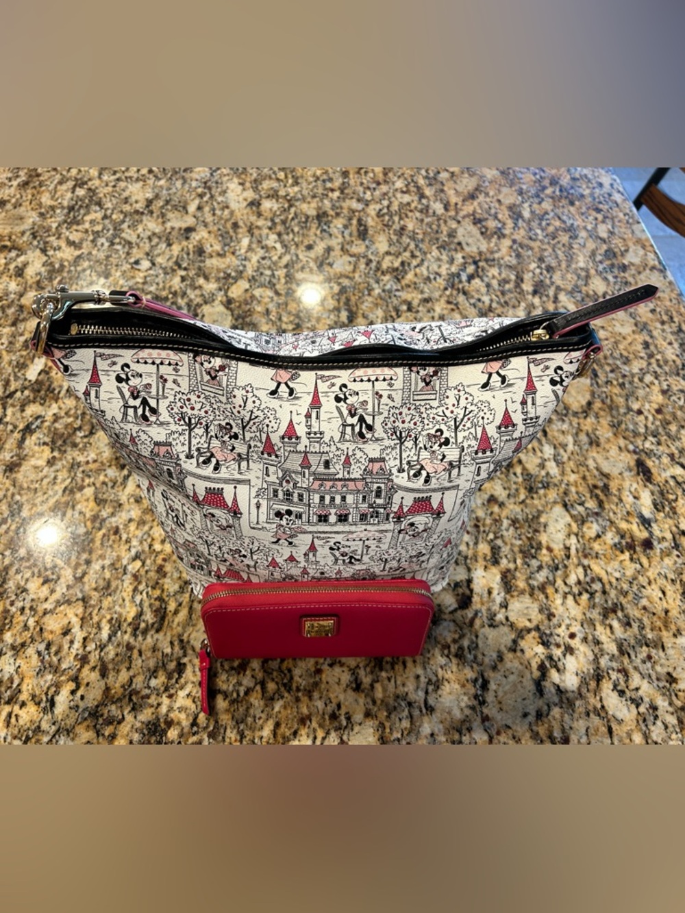 Dooney & Bourke Disney “Minnie in the Park” Hobo Bag AND Coordinating Wallet Set - Picture 4 of 16